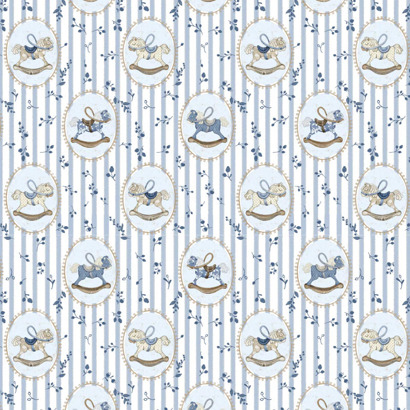 Little Threads Blue Rocking Hose Muslin Blanket