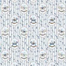 Load image into Gallery viewer, Little Threads Blue Rocking Hose Muslin Blanket