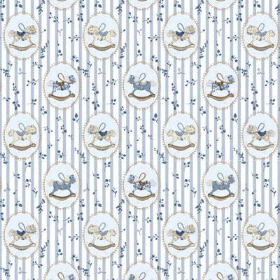 Little Threads Blue Rocking Hose Muslin Blanket