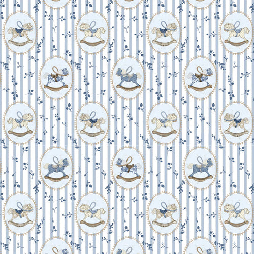 Little Threads Blue Rocking Hose Muslin Blanket