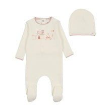 Load image into Gallery viewer, Bee &amp; Dee Little Nursery Footie with Beanie - Ivory/Girls