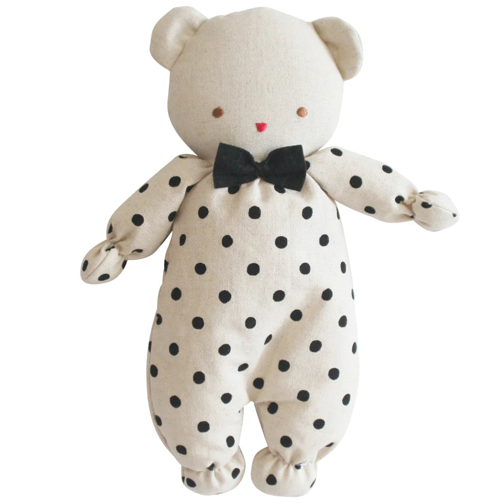 Alimrose Baby Ted - Black Linen Spot