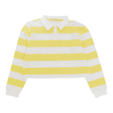 Numu Striped Cropped Collar Tee -  Yellow
