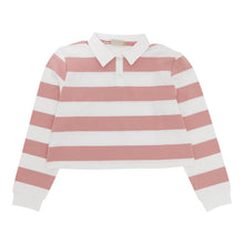 Load image into Gallery viewer, Numu Striped Cropped Collar Tee - Pastel Pink