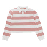 Numu Striped Cropped Collar Tee - Pastel Pink