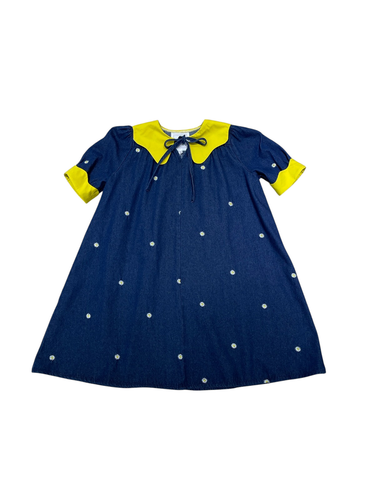 Jouet Navy Dress with Scalloped Collar And Cuffs - Sunflower