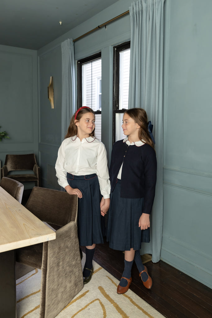 Nou Nelle Piped Navy Skirt