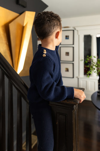 Nou Nelle Boys Chunky Sweater - Navy