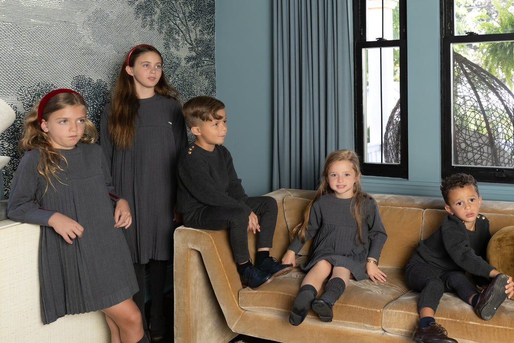 Nou Nelle Pleated Button Dress - Dark Grey