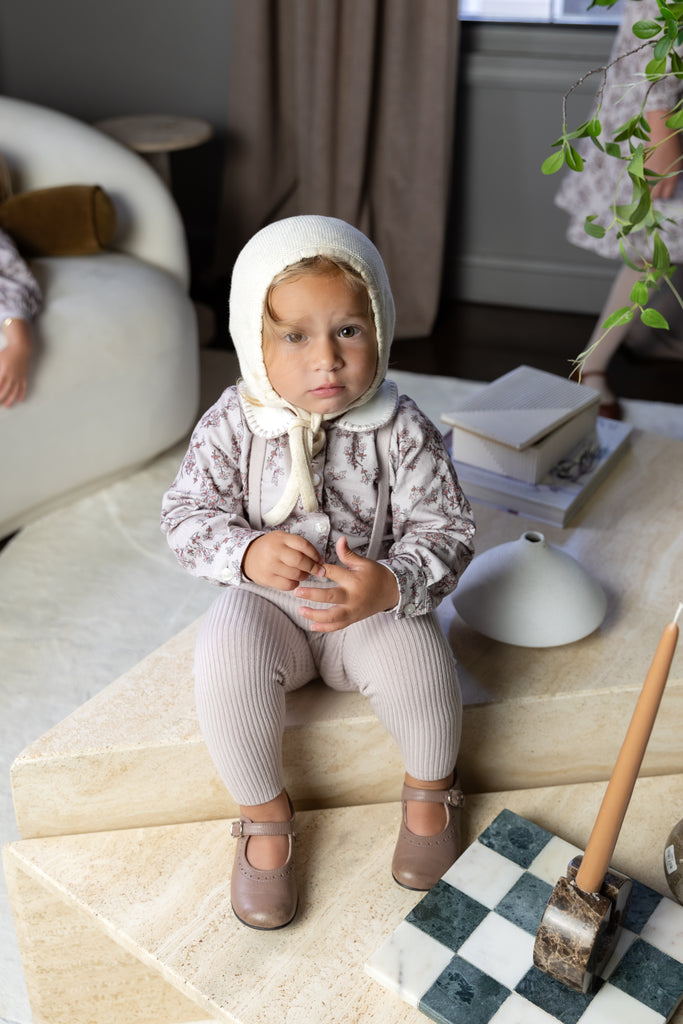 Nou Nelle Corduroy Floral Shirt and Suspender Pants