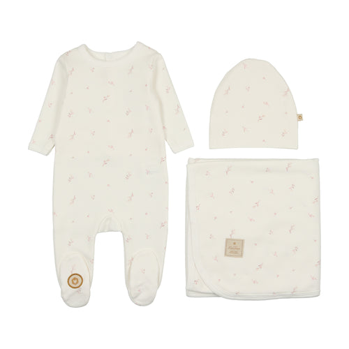 Mon Tresor Nature's Print Layette Set - Ivory & Pink