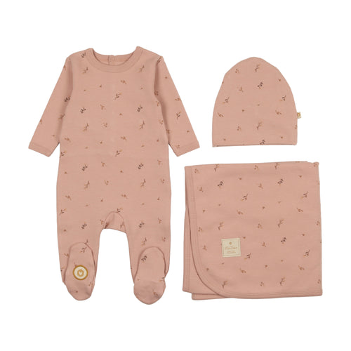 Mon Tresor Nature's Print Layette Set - Misty Rose