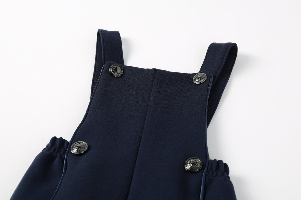 NouNelle Navy Double Breasted Romper