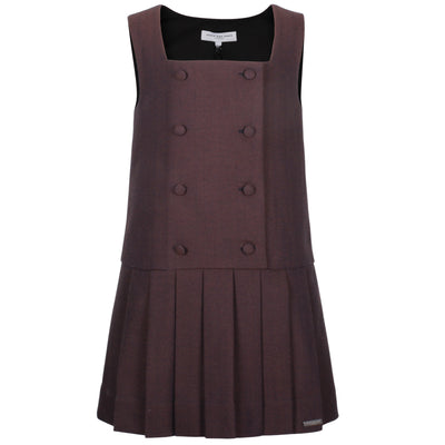 Jessie & James Nelly Pinafore - Brown Herringbone