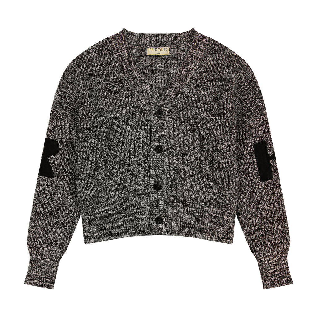 Retro Kid Nora Knit Cardigan - Black/Cream