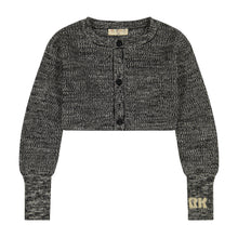 Load image into Gallery viewer, Retro Kid Nora Knit Crop Cardigan - Black/Cream