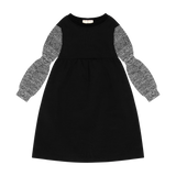 Retro Kid Scuba Knit Twirl Dress - Black/Cream