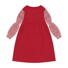 Load image into Gallery viewer, Retro Kid Scuba Knit Twirl Dress - Raspberry/Cream