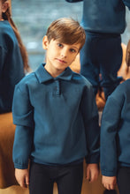 Load image into Gallery viewer, Numu Embroidered Fan Polo Sweatshirt - Storm Teal