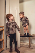 Load image into Gallery viewer, Numu Baby Boy Checkered Shirt And Bloomer Set - Earth