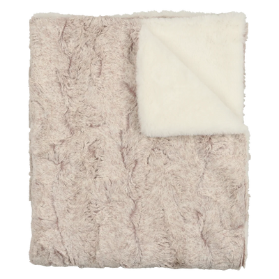 Peluche Lux Fur Blankets - Oatmeal Heather and Natural Super Fluff