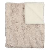 Peluche Lux Fur Blankets - Oatmeal Heather and Natural Super Fluff