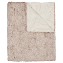 Load image into Gallery viewer, Peluche Lux Fur Blankets - Oatmeal and Natural Heather