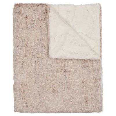 Peluche Lux Fur Blankets - Oatmeal and Natural Heather