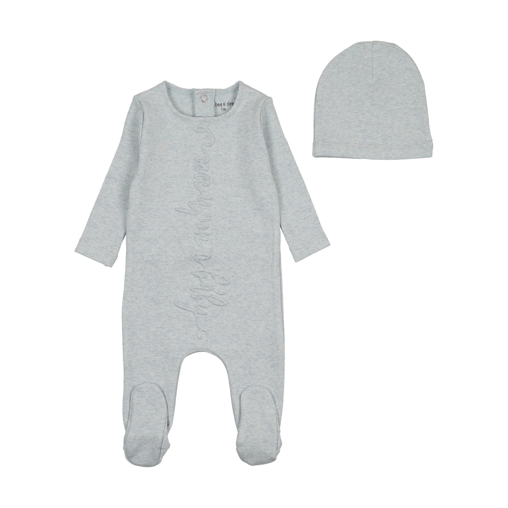 Bee & Dee Once Upon A Baby Footie And Beanie - Blue Wisp