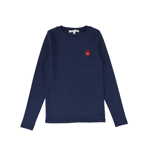 Little Parni Long Sleeve Heart Logo Tshirt K500 - Blue