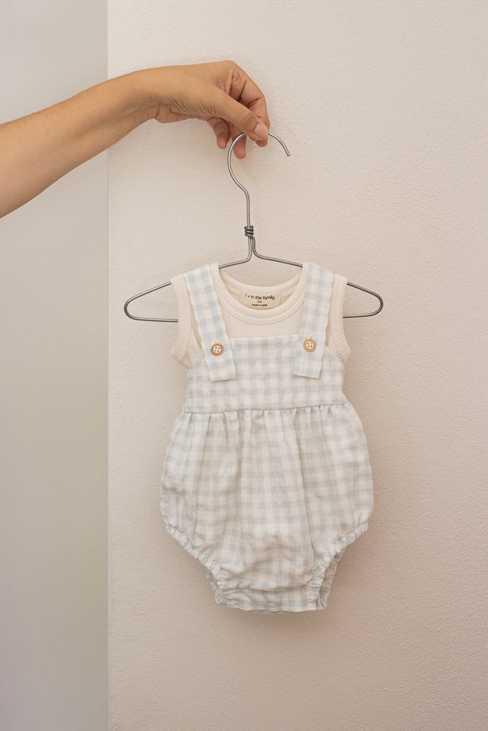 1+ In The Family Patras Romper - Misty Blue