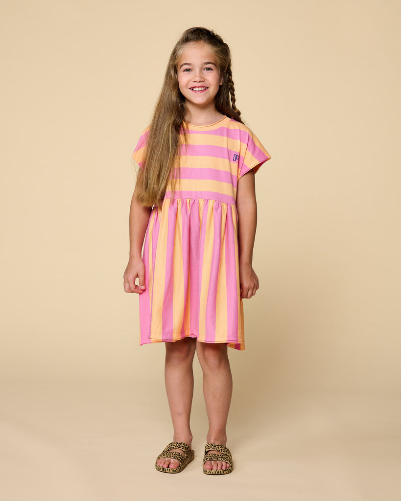 Petit Blush Stripe Dress - Cashmere Rose/Peach Cobbler