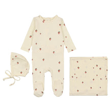 Load image into Gallery viewer, Lil Legs Ivory/Strawberry Printed Fruit Layette Set