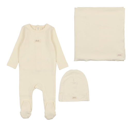 Lilette Pointelle Bebe 3PC Set - Milk