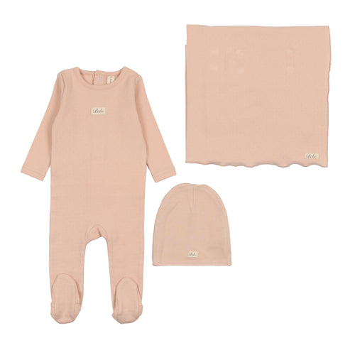 Lilette Pointelle Bebe 3PC Set - Shell Pink