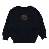 Lil Legs Plaid Detail Boys Sweatshirt - Navy