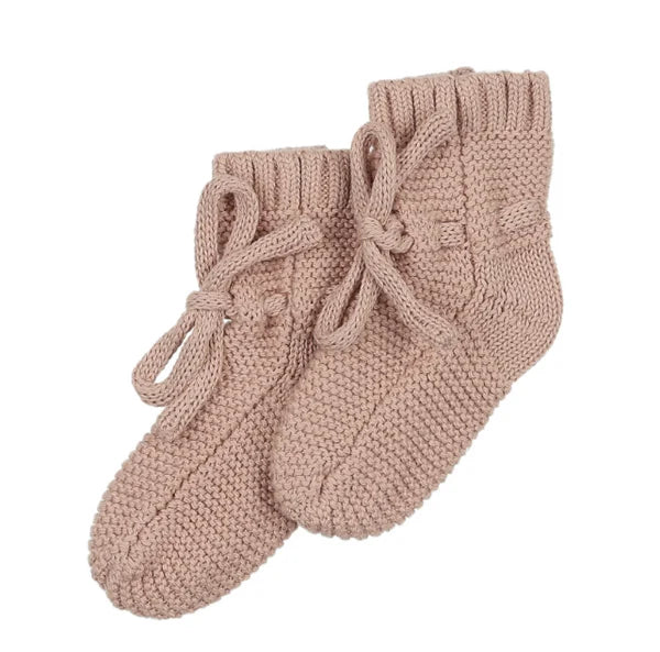 Peluche Knit Booties - Rose