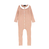 Bamboo Cable Knit Collar Romper - Pink