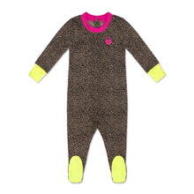 Load image into Gallery viewer, Little Parni Leopard Footie And Hat (PJ111) - Hot Pink
