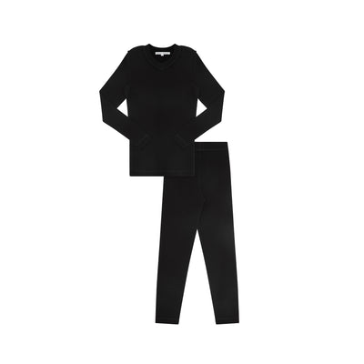 Little Parni V-Neck Pajamas (PJ128) - Black