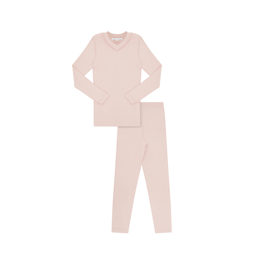 Little Parni V-Neck Pajamas (PJ128) - Pink