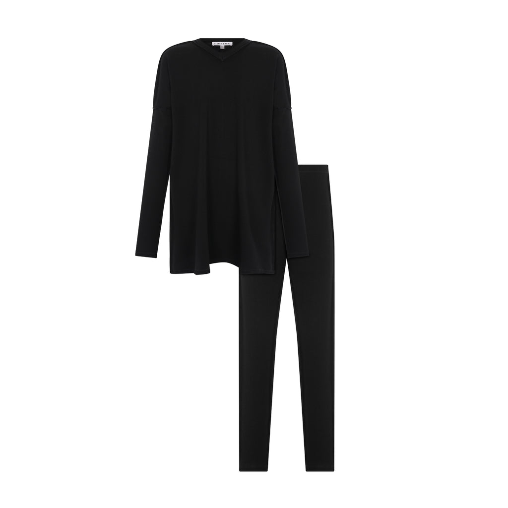 Little Parni V-Neck Teen Pajamas (PJ129) - Black