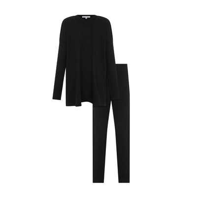 Little Parni V-Neck Teen Pajamas (PJ129) - Black