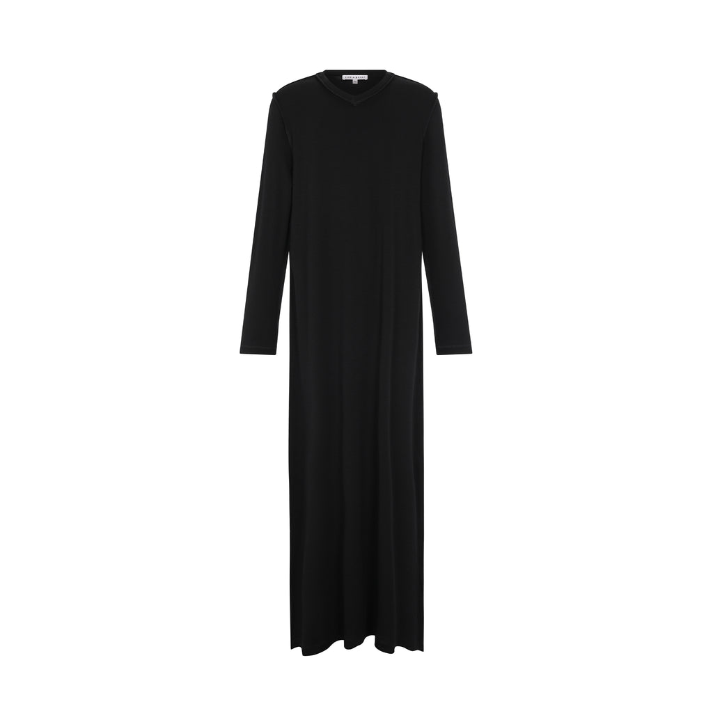 Little Parni V-Neck Nightgown (PJ130) - Black