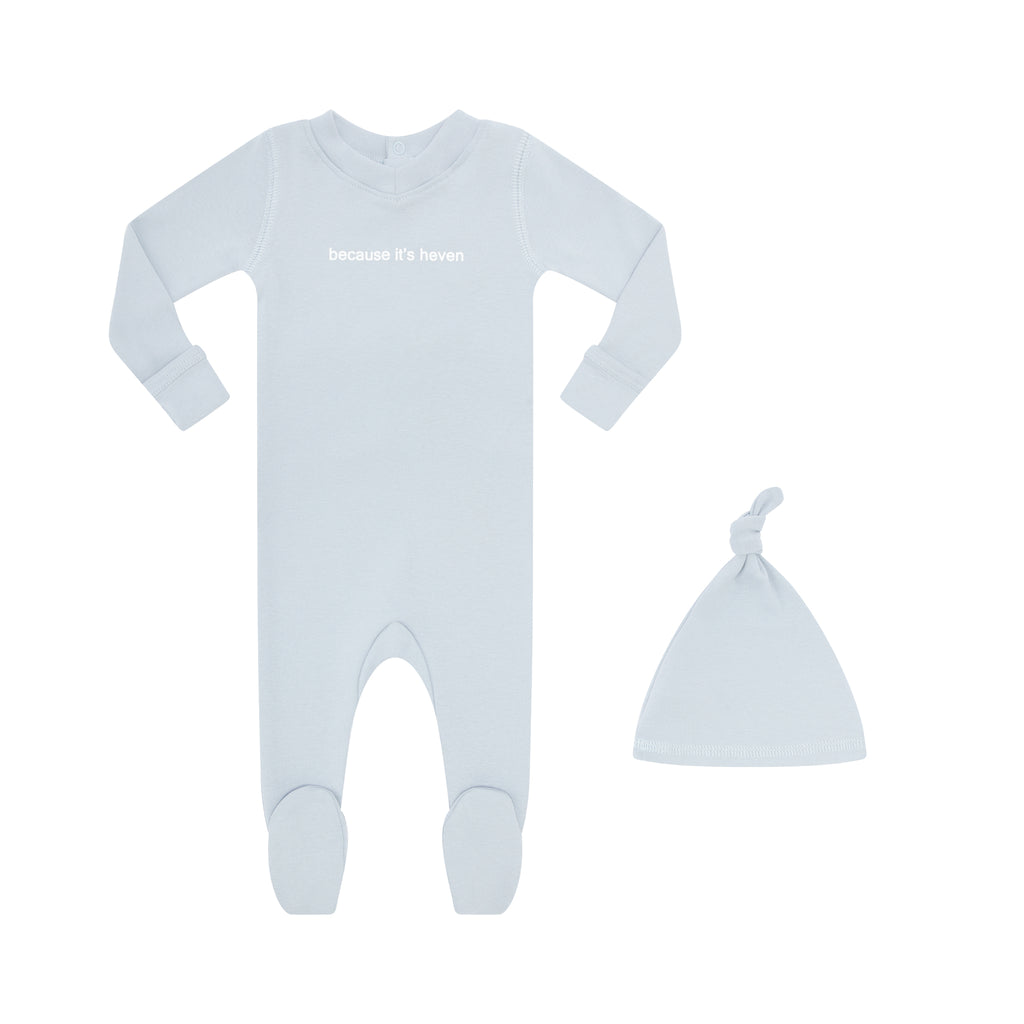Heven Because It's Heaven Footie And Hat - Blue (PJ14)