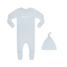 Load image into Gallery viewer, Heven Because It's Heaven Footie And Hat - Blue (PJ14)