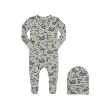 Load image into Gallery viewer, Parni Classic Toile Footie &amp; Beanie - Blue