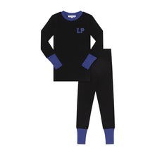 Load image into Gallery viewer, Parni Varsity Kids Pajamas - Black/Blue