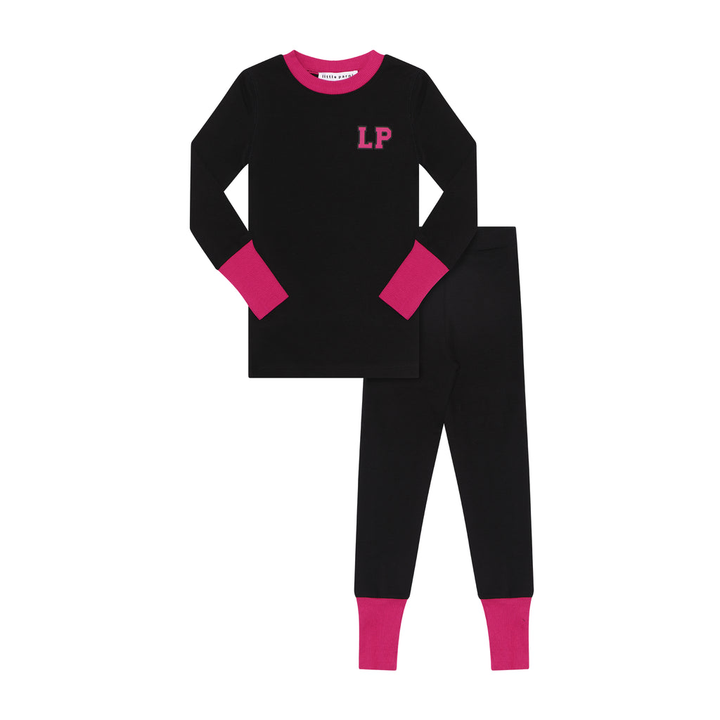 Parni Varsity Kids Pajamas - Black/Pink
