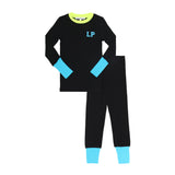 Parni PJ68 Varsity Neon Pajamas - Black/Blue